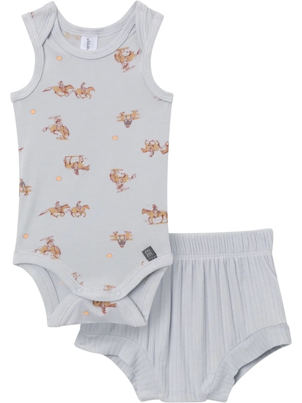 NWT Gerber Modern Moments Baby Blue Cowboy Outfit Set 12 Months